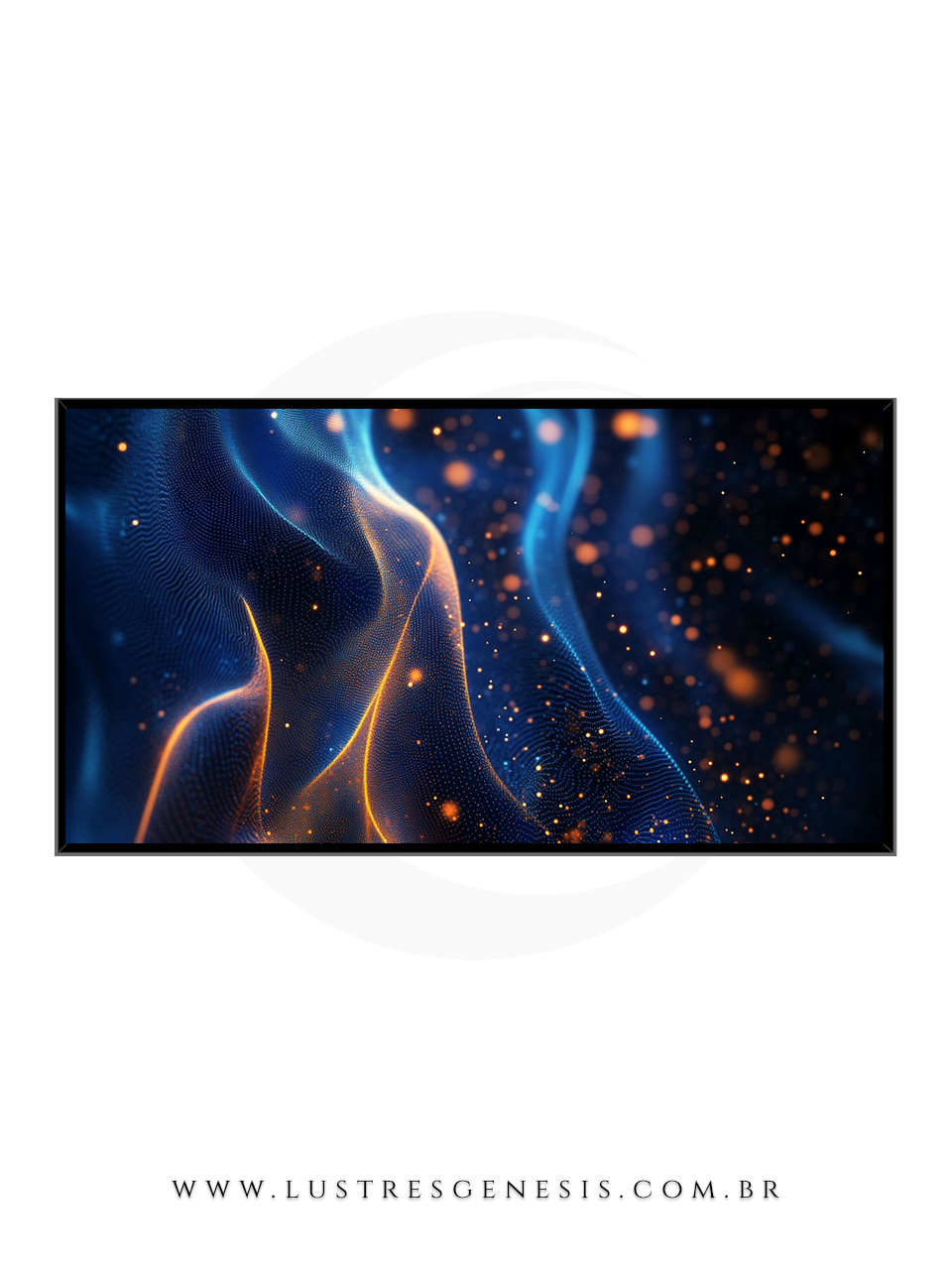 Quadro Moderno de Parede Lua com LED Frio